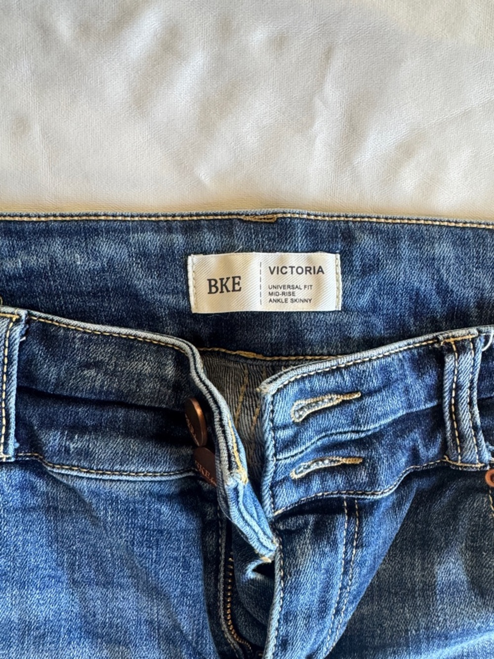 BKE Victoria Ankle Skinny Jeans in Blue Denim